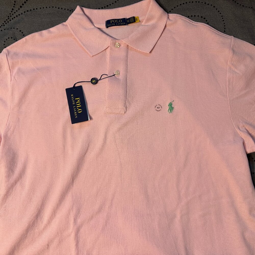RALPH LAUREN CLASSIC FIT MESH PINK POLO SHIRT SIZE 4LT 2XLT XLT XXL MEN $125.00